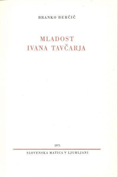 MladostIvanaTavcarja